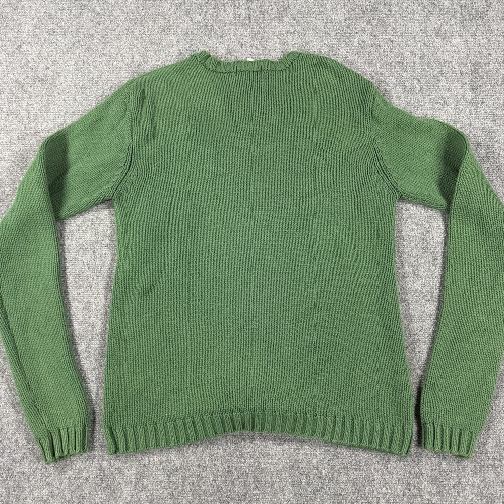 Vintage Disney Mickey Sweater Medium Green Knit 90s Christmas Santa Hat - Picture 2 of 7